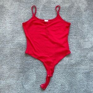 EC Garage Ribbed Bodysuit - Red - Size M
